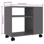 vidaXL Table d'appoint Gris 70x35x55 cm Bois d'ingénierie