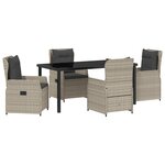 Ensemble de salle à manger de jardin vidaXL 5 pièces en rattan gris clair