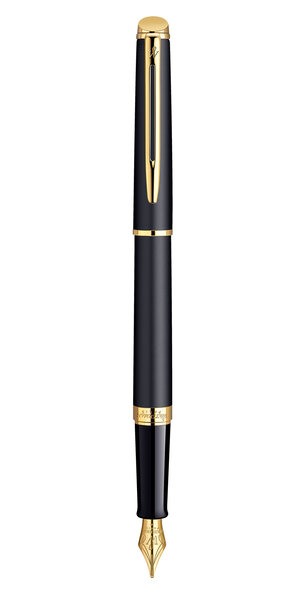 Waterman hemisphere stylo plume  noir mat  plume moyenne  encre bleue  coffret cadeau