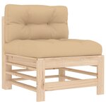 vidaXL Salon de jardin 6 Pièces avec coussins bois massif