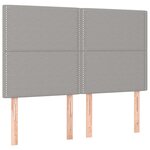 vidaXL Sommier à lattes de lit avec matelas Gris clair 140x200cm Tissu