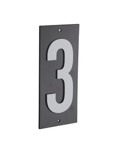 THIRARD - Plaque de signalisation 3  marquage blanc sur fond noir  panneau ABS à visser  56x120mm
