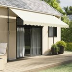 vidaXL Auvent rétractable crème 350x150 m tissu et acier