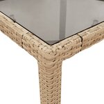 vidaXL Ensemble à manger de jardin et coussins 5 Pièces beige rotin verre