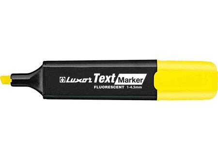 Surligneur Textmarker Corps Noir Pte Biseau 1-4,5 mm Jaune LUXOR