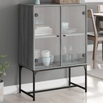 vidaXL Armoire latérale avec portes en verre sonoma gris 69x37x100 cm