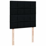 vidaXL Sommier à lattes de lit avec matelas Noir 90x200 cm Tissu