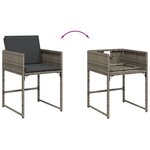 vidaXL Ensemble à manger de jardin et coussins 7 Pièces gris rotin