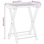 vidaXL Table pliable de jardin 50x36x60 cm bois d'acacia solide