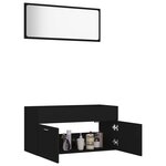 vidaXL Ensemble de meubles de salle de bain 2 Pièces Noir Aggloméré