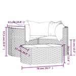 vidaXL Salon de jardin 4 Pièces avec coussins Marron Résine tressée