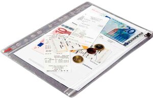 Lot de 5 pochettes fourre-tout en PVC 20/100e perforation 11 trous ESSELTE