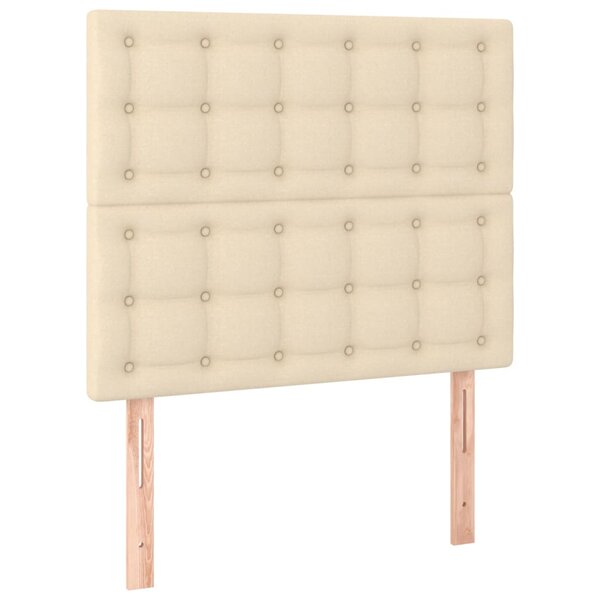 vidaXL Têtes de lit 2 Pièces Crème 90x5x78/88 cm Tissu