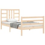 vidaXL Cadre de lit avec tête de lit 90x200 cm bois massif