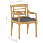 vidaXL Chaises Batavia 8 Pièces avec coussins Bois de teck solide