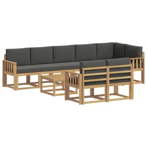 vidaXL Ensemble de canapés d'extérieur 9 Pièces Blanc et anthracite