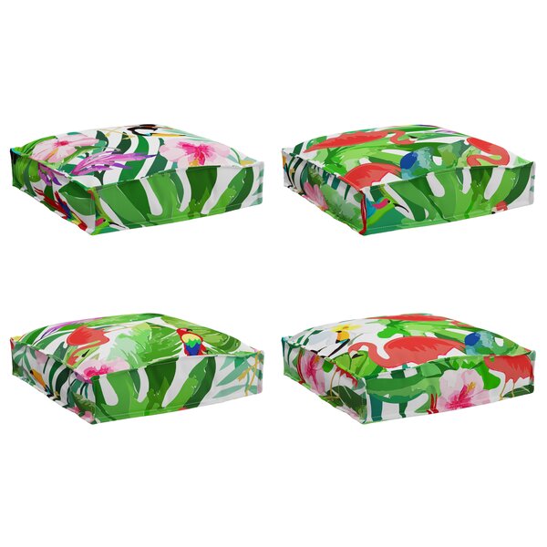 vidaXL Coussins de palette 4 Pièces Jungle tropicale 40x40x8 cm Tissu Oxford