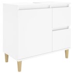 vidaXL Ensemble d'armoires salle de bain 3 Pièces blanc bois d'ingénierie