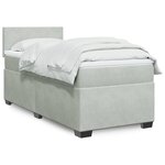 vidaXL Sommier à lattes de lit et matelas Gris clair 90x190 cm Velours