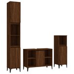 vidaXL Ensemble de meubles de salle de bain 3 Pièces Chêne marron