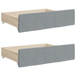 vidaXL Lit de jour avec gigogne et tiroirs gris clair 80x200 cm tissu