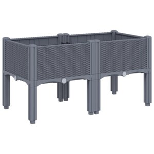 vidaXL Jardinière avec pieds gris 80x40x42 cm PP