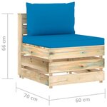 vidaXL Salon de jardin 3 Pièces avec coussins Bois imprégné de vert