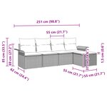 vidaXL Ensemble de canapé de jardin 5 pièces avec coussins - Beige rattan poly