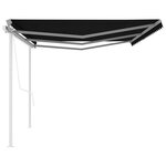 vidaXL Auvent automatique rétractable avec poteaux 6x3 m Anthracite