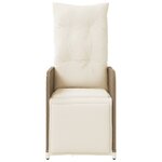 vidaXL Chaise inclinable de jardin avec coussins beige résine tressée