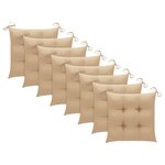 vidaXL Chaises de jardin avec coussins 8 Pièces Bois d'acacia solide