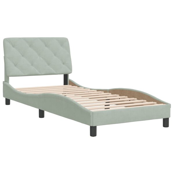 vidaXL Cadre de lit avec tête de lit Gris clair 80x200 cm Velours