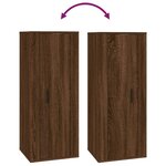 vidaXL Meuble TV mural Chêne marron 40x34 5x100 cm