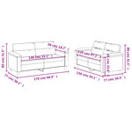 vidaXL Ensemble de canapés 2 Pièces coussins gris foncé tissu microfibre
