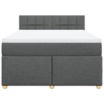 vidaXL Sommier à lattes de lit avec matelas Gris foncé 140x200cm Tissu