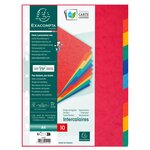 Intercalaires Carte Lustrée 225g 10 Positions - A4 - Couleurs Assorties - X 10 - Exacompta