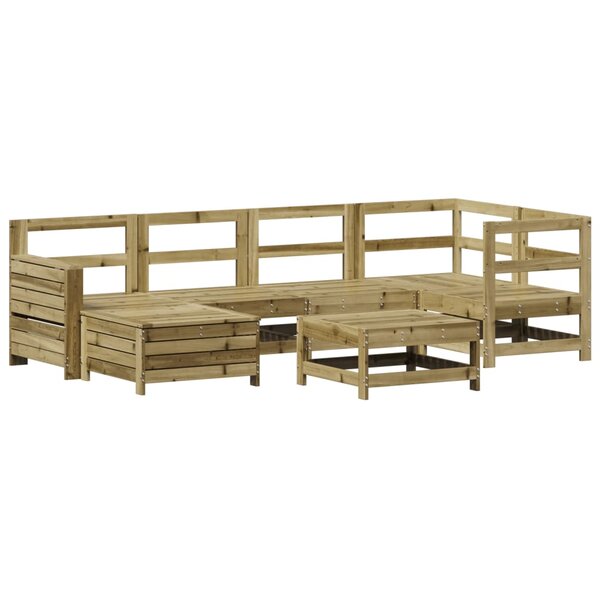 vidaXL Salon de jardin 7 Pièces bois de pin imprégné