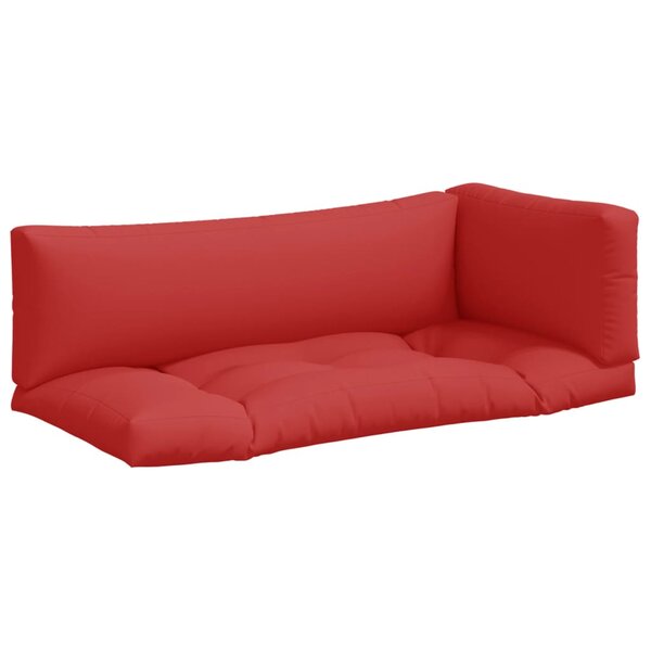 vidaXL Coussins de palette lot de 3 rouge tissu