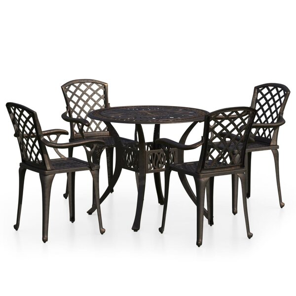 vidaXL Ensemble de bistro 5 Pièces Aluminium coulé Bronze