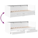 vidaXL Lit de jour avec tiroirs blanc 75x190 cm bois d'ingénierie