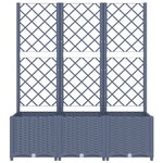 vidaXL Jardinière avec treillis Gris foncé 120x40x136 cm PP