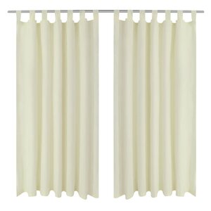 2 Pièces Rideau à Passant Micro Satin Crème 140 x 225 cm