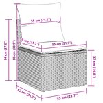 vidaXL Ensemble de Canapés de Jardin 7 Pièces Coussins Noir Rotin Synthétique Acier