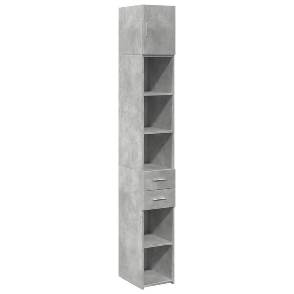 vidaXL Armoire de rangement mince gris béton 30x42 5x225 cm