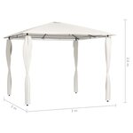 vidaXL Belvédère avec revêtement de poteaux 3x3x2 6 m Crème 160 g/m²