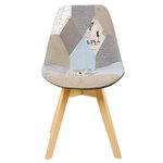 Chaise de salle à manger bois et lin gris 19_0000384