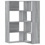 vidaXL Bibliothèque d'angle à 4 niveaux sonoma gris bois d'ingénierie