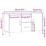 vidaXL Buffet noir 100x36x60 cm bois d'ingénierie