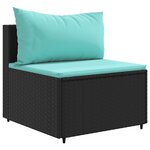 vidaXL Salon de jardin 8 Pièces avec coussins noir résine tressée