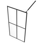 vidaXL Paroi de douche avec étagère Noir 118x190cm Verre ESG&Aluminium
